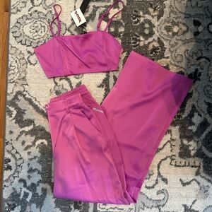 PINK TWO PIECE PANT SET